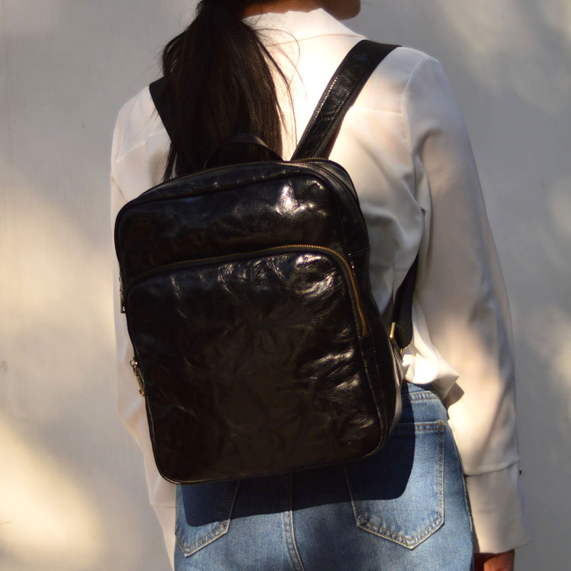 Interior Design Vintage Style - Mochila AETOO de cuero de vaca