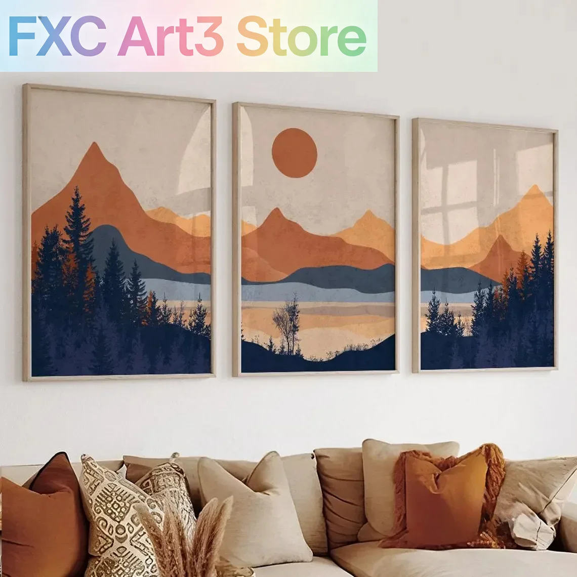Abstract Canvas Set - Juego de 3 piezas sin marco,