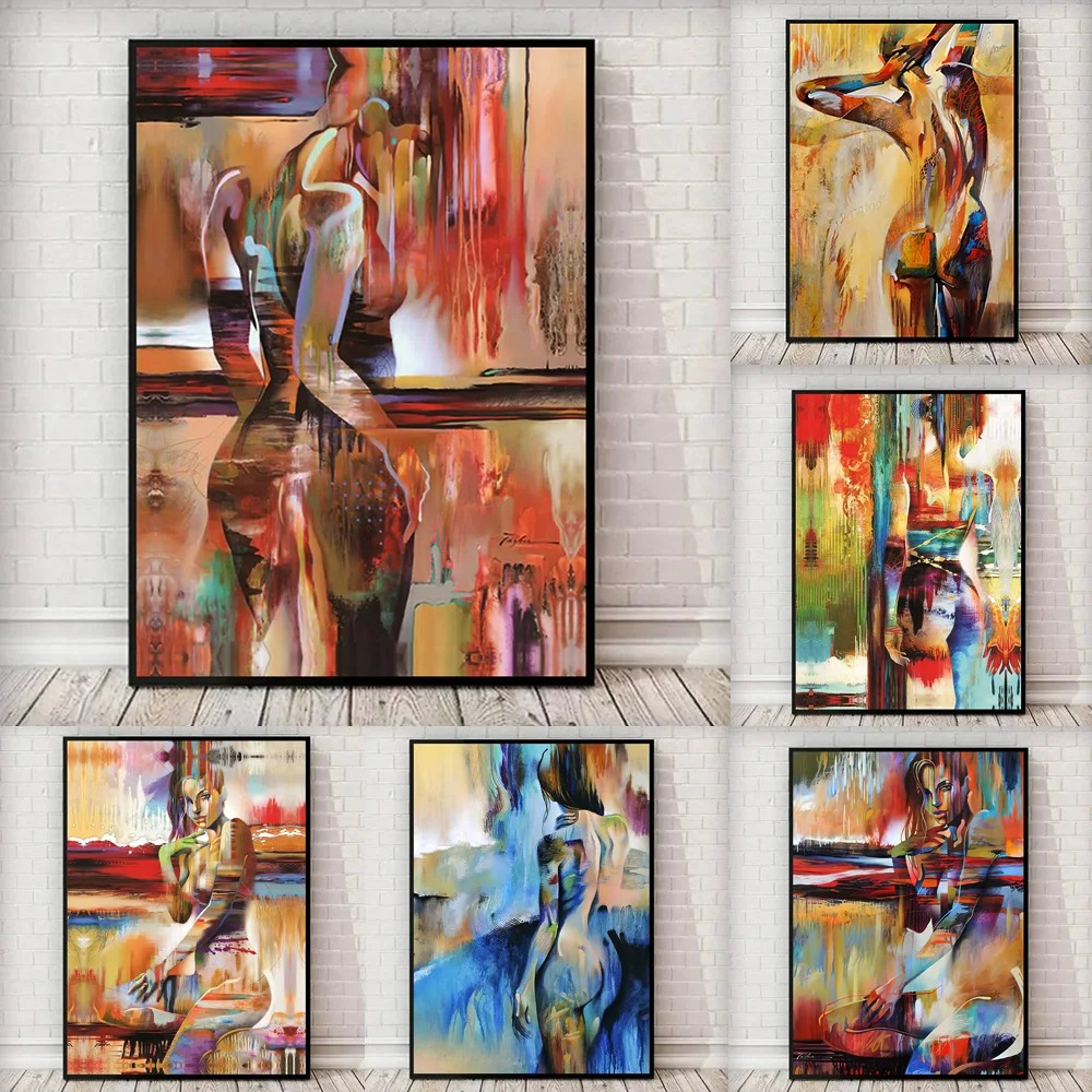 Interior Design Sketch - Pintura al óleo abstracta para mujer,