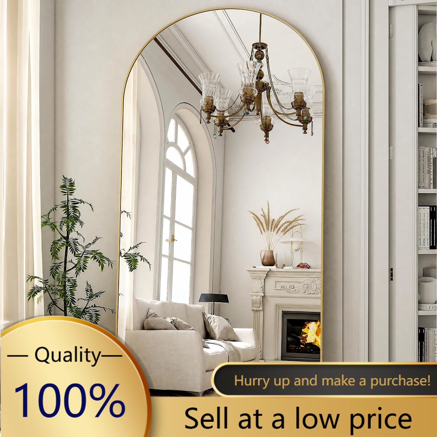 Arch Mirror Leaning - Espejo Arqueado Grande de Cuerpo Entero