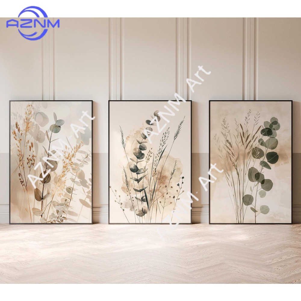 Abstract Canvas Set - 1/3 piezas, juego de arte botánico