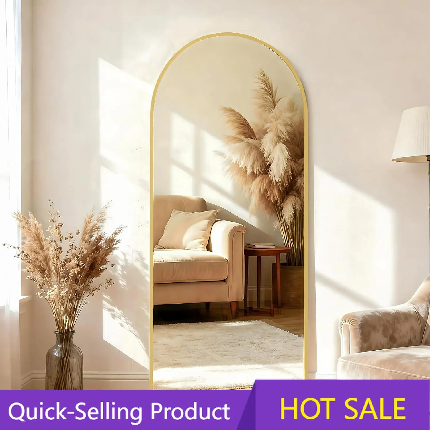 Arch Mirror Leaning - Espejo de cuerpo entero arqueado de
