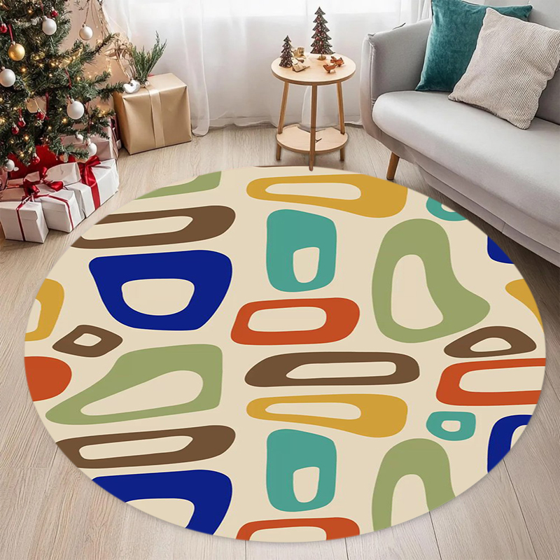 Alfombra Redonda Geométrica Mo - Printed Rug Abstract reseña y precio
