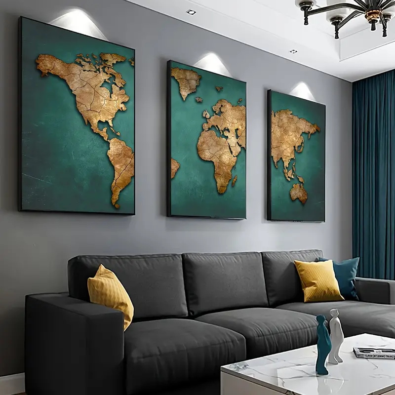 Mapa del mundo Retro 3 unids/s - Interior Design Sketch reseña y precio