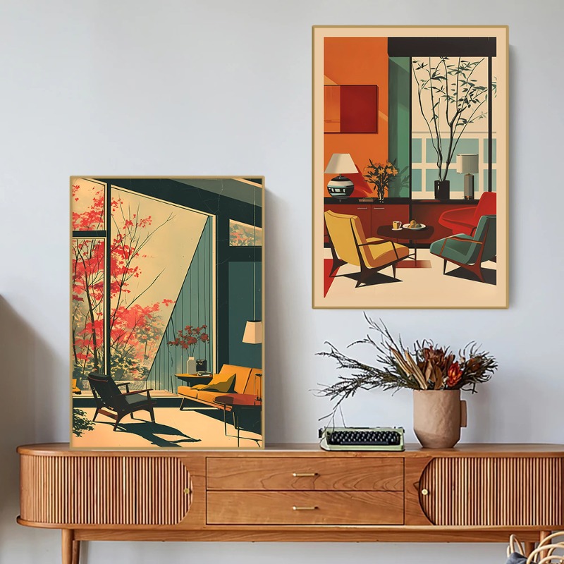 Póster Arquitectónico Vintage  - Interior Design Layout reseña y precio