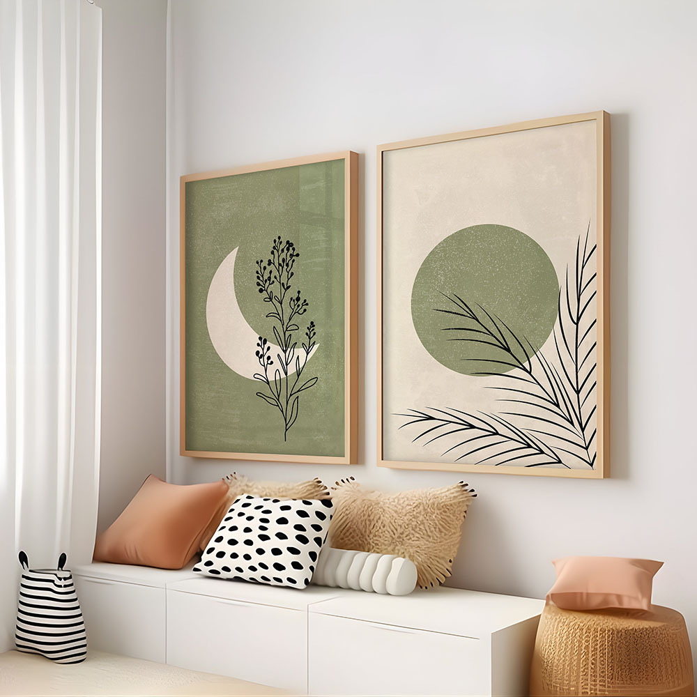 2 unids/set bohemio planta Lun - Abstract Canvas Set reseña y precio