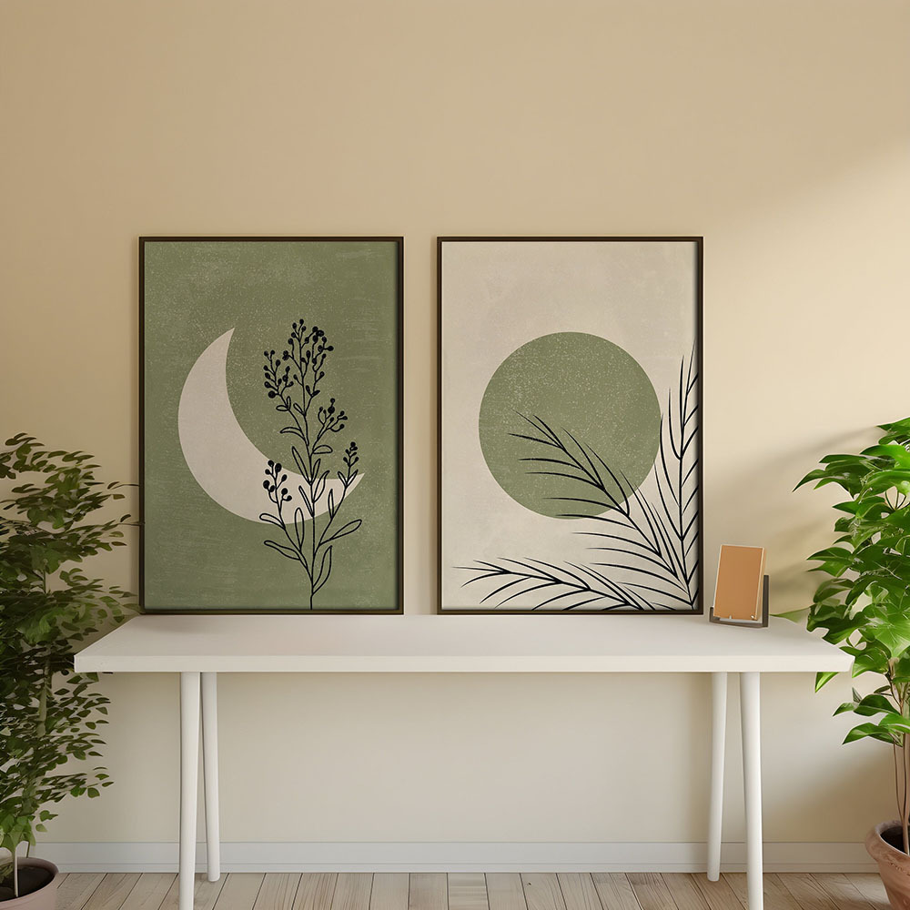 2 unids/set bohemio planta Lun - Abstract Canvas Set reseña y precio