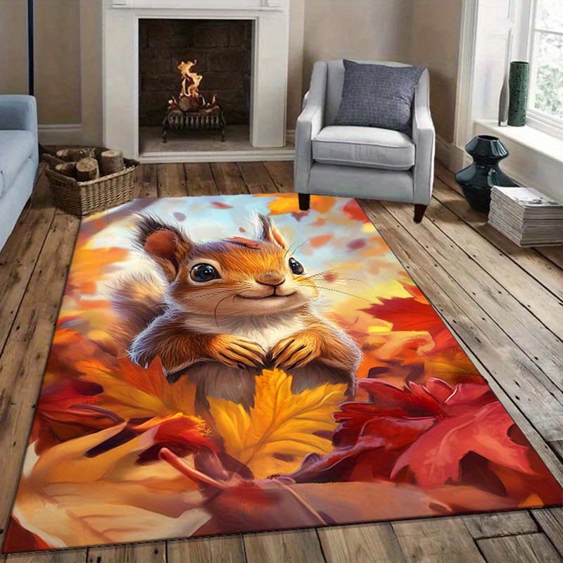 Alfombra de ardilla de otoño p - Interior Design Living Room Ideas reseña y precio