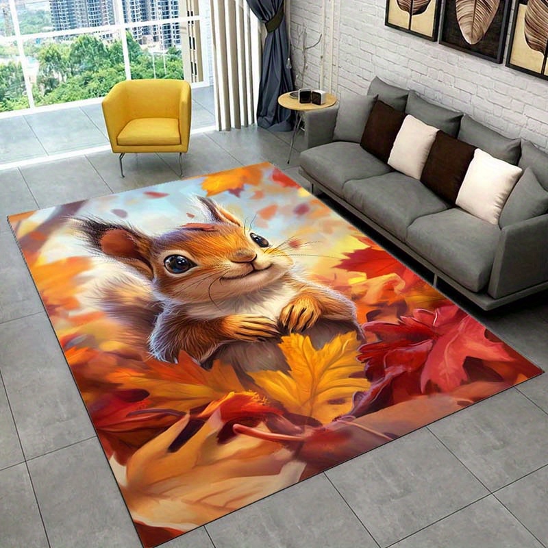 Alfombra de ardilla de otoño p - Interior Design Living Room Ideas reseña y precio