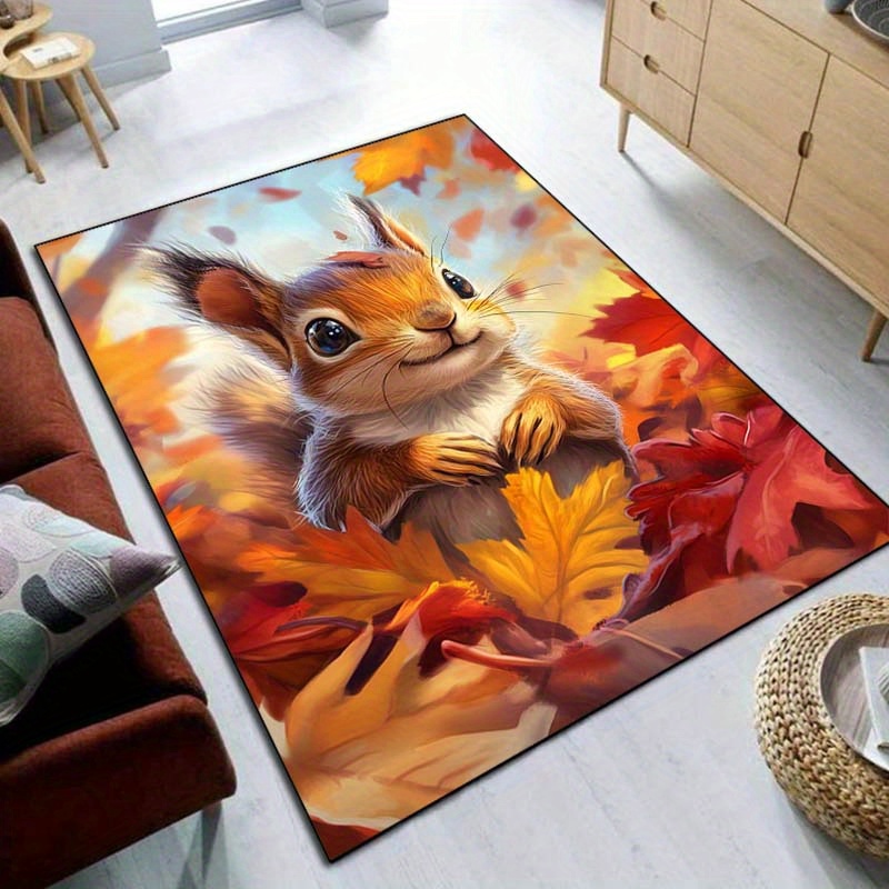 Alfombra de ardilla de otoño p - Interior Design Living Room Ideas reseña y precio