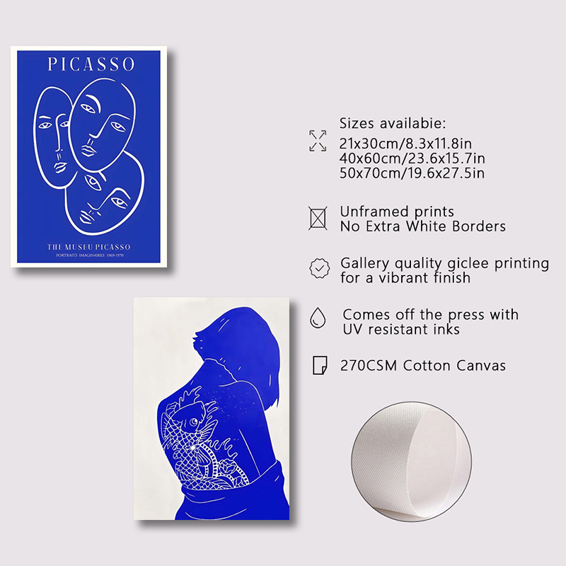 Póster abstracto Klein azul Si - Interior Design Sketch reseña y precio